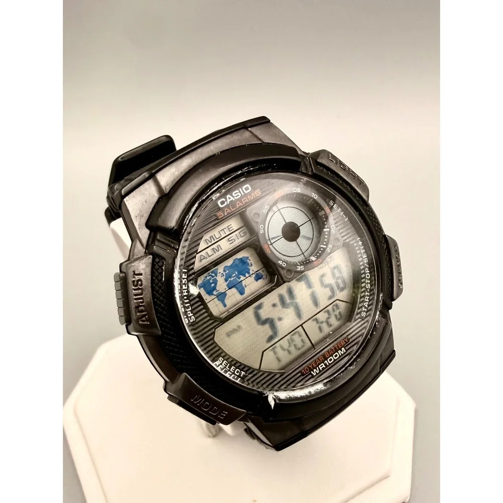 Casio AE-1000W World Time Digital Watch 10 Year Battery WR100M Module 3198